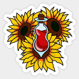 Red Potion with Sunflowers Sticker